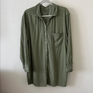 Olive Green Button-Up Shirt